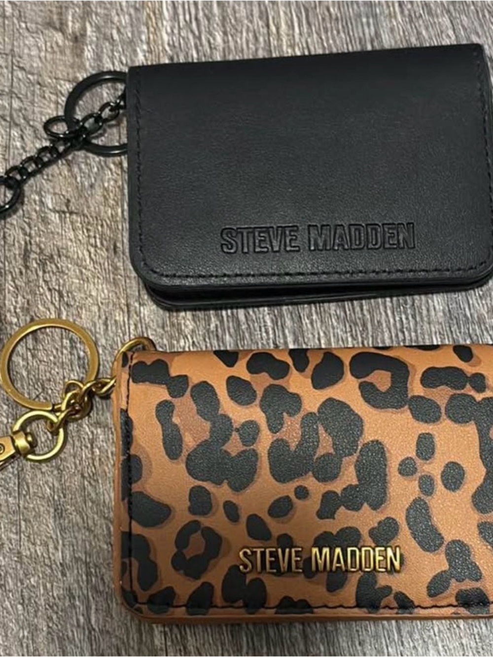 Pair of 2 Steve Madden Card Wallet Keychains